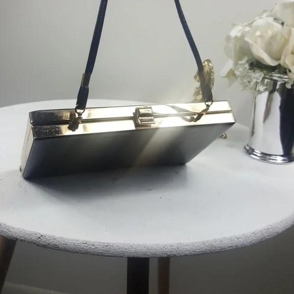 Vintage Genuine Leather Navy Blue Clutch Wristlet - Picture 5 of 8